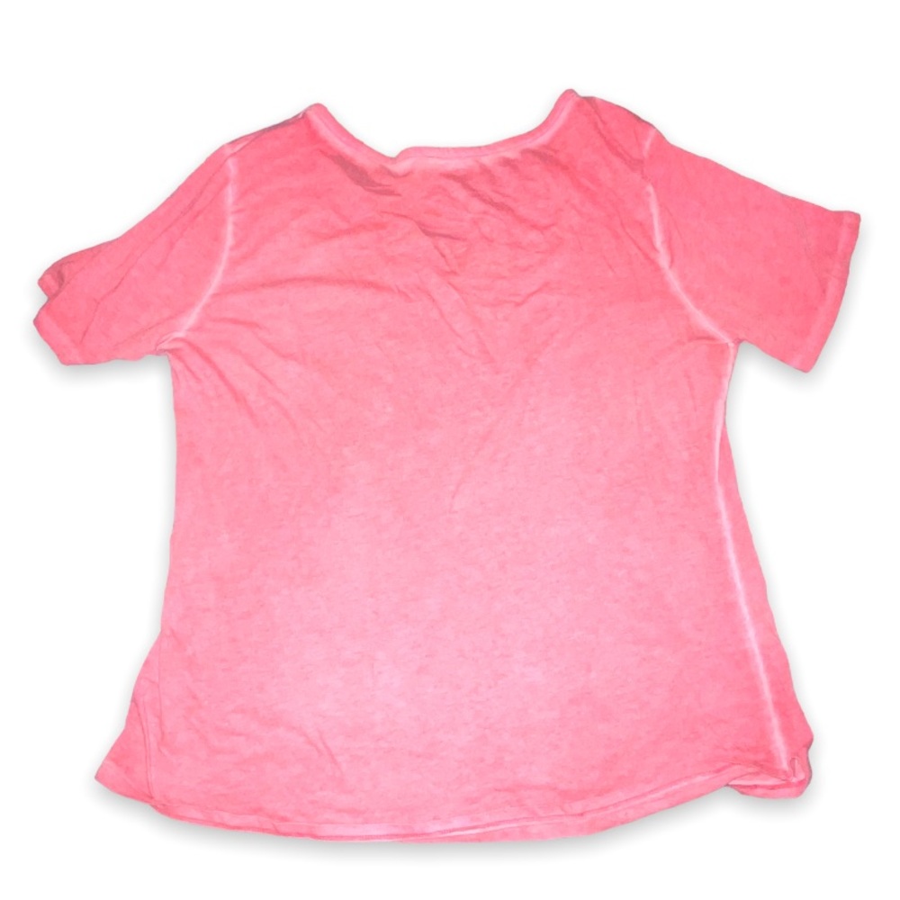 Terra & Sky Red Rover Casual Cotton Polyester Women's Plus Split Neck Tee - Picture 3 of 8